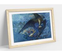 Night with her Train of Stars, E.R.Hughes Stunning Framed Wall Art Print Picture - A4 - Light Oak Frame