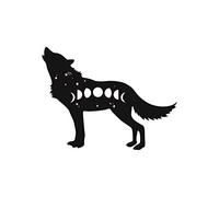 Night Wolf Moon Phases Reusable Stencil A3 A4 A5 & Bigger Sizes Oriental Art Craft DIY Travelling Climbing / MG5 (PVC Reusable Stencil, A4 Size - 210 x 297 mm, 8.3 x 11.7 in)