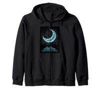 Night Wolves Moon Wilderness Song Zip Hoodie