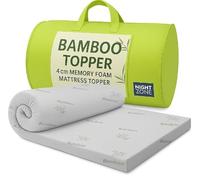 Night Zone Bamboo Memory Foam Mattress Topper Removable Zip Cover Extra Soft Antibacterial Hypo Allergenic Memory Mattress Topper (Super King, 4CM)
