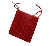 night zone Crushed Velvet Filled Seat Pads With Ties Cushions Chair Luxury Plush Thick (RED)
