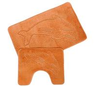 Night Zone Dolphin Nonslip Bath Mat & Pedestal Mat Set, Terracotta