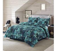 Night Zone Duvet Cover Set Arlo Triangles Geometric Reversible Easy Care Printed Quilt Cover Bedding Set (Teal, Single)