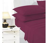 Night Zone Easy Care Polycotton Fitted Sheet, Wine, Single