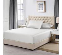 Night Zone Fitted Bed Sheet 200 Thread Count 100% Egyptian Cotton 30 CM Deep Pocket Fitted Sheet (White, King)