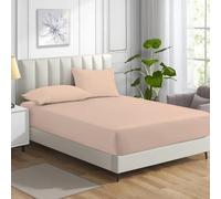 Night Zone Fitted Bed Sheet Non Iron Polycotton Soft Easy Care Percale 25cm Deep Pocket Fitted Sheet (Single, Latte)