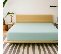 Night Zone Fitted Sheet - Double - Duck Egg - Soft Microfibre Bed Sheet - Deep Pocket 25cm - Wrinkle-Resistant, Breathable & Easy Care - Hotel Quality