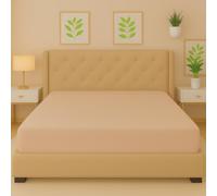 Night Zone Flannelette Fitted Sheets 100% Brushed Cotton 25 cm Deep Fitted Bed Sheet (Latte, Double)