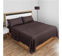 Night Zone Flat Sheet 100% Egyptian Cotton 200 Thread Count Hotel Quality Flat Bed Sheets (Chocolate, King)
