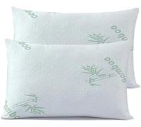 Night Zone Luxury Bamboo Pillow Cool And Breathable Hypoallergenic and Antibacterial Pillow Neck Support Pain Relief Support (60CM X 40CM X 13CM, White, 2)