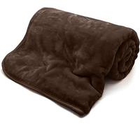 Night Zone Luxury Faux Fur Mink Fleece Throw Over Sofa Bed Soft Warm Blanket (Chocolate, Single (125 x 150 cm))