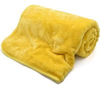Night Zone Luxury Faux Fur Mink Fleece Throw Over Sofa Bed Soft Warm Blanket (Ochre, King (200 x 240 cm))