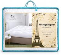 Night Zone Mattress Topper Microgel Filling with Microfiber Fabric 4" Inch /10cm Deep Extra Soft Topper (Microgel Topper, Double)