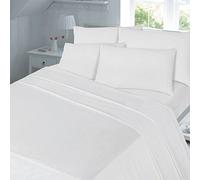 Night Zone Plain Dyed 100% Brushed Cotton Flannelette Housewife Pillow Cases, White, Pair