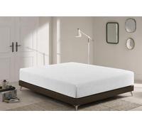 NIGHT ZONE Super Soft Brushed Microfiber Embossed Stripe Extra Deep Fitted Sheet - 16″/40 cm Deep Pocket Mattress Cover with Elasticated Corners, Wrinkle Resistant (White, Double)