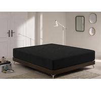 NIGHT ZONE Super Soft Brushed Microfiber Embossed Stripe Extra Deep Fitted Sheet - 16″/40 cm Deep Pocket Mattress Cover with Elasticated Corners, Wrinkle Resistant (Black, King)