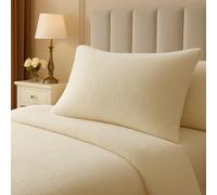 Night Zone Teddy Bear Pair Pillowcases Warm Cosy Soft Plush Fleece Pillow case (Cream)