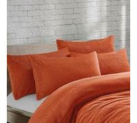 Night Zone Teddy Bear Pair Pillowcases Warm Cosy Soft Plush Fleece Pillow case (Orange)