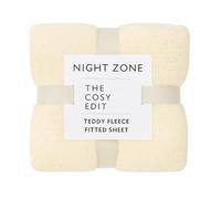 Night Zone Teddy Fleece Fitted Sheet Extra Deep 12"/ 30cm Deep Pocket Teddy Fitted Bed Sheet (Cream, Teddy Fitted Sheet Single)