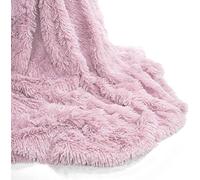 Night Zone Teddy Soft & Snug Fur Throw Blanket With Reversible Plain Sherpa Teddy Fleece Luxury Fluffy Fur Throw Blanket (Pink, 150 x 200 cm)