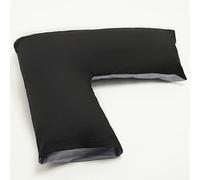 Night Zone V Pillow Orthopaedic V Shaped Pillow Extra Cushioning Support For Head Neck & Back Includes Complimentary FREE V Pillow Case (2 Tone Cover Complete With Pillow, Black/Grey)