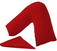 Night Zone V Shaped Polycotton Pillow Case Cover Nursing Pregnancy Maternity Orthopaedic Support PillowCase (Red)