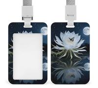 NightBlooming Cereus Id Badge Holder - Retractable Badge Holders, Heavy Duty Plastic Id Card Holder with Lanyard, Waterproof Name Tag Sleeve for Nurses, Teachers, Office Professionals