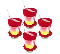 Nightcap The Original Drink Cover Scrunchie, 4 Pack - As Seen On Shark Tank And TikTok - Reusable - Wear On Wrist Or In Hair, Prevent Drink Spiking - Sanitary Pocket Keeps Cover Clean - Maroon