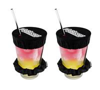 Nightcap - The Original Drink Cover Scrunchie, as seen on Shark Tank - Anti Spike Drink Covers - Drink Protector Scrunchie for Women - Fits Most Cups & Glasses, Reusable - Black - 2 Pack