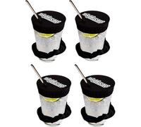 NightCap - The Original Drink Cover Scrunchie, as seen on Shark Tank - Anti Spike Drink Covers - Drink Protector Scrunchie for Women - Fits Most Cups & Glasses, Reusable - Black - 4 Pack