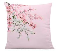 NightComfort 100% Cotton Cushion Cover Luxury Designer Indoor & Outdoor use - Cherry Blossom - Ideal For Sofas, Living Room, Bedroom, Rattan Garden Furniture Set, Chairs, Benches (45x45cm)- Pack of 2