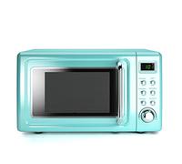 Nightcore Countert Retro Microwave Large 0.7 Cubic Feet 700 Watts Cold Rolled Steel Top with Time Adjustment, Glass Turntable Plate, Pre-Programmed Kitchen, 18