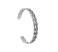 NIGHTCRUZ Celtic Knot Cuff Bracelet, Stainless Steel Braided Bangle, Vintage Silver Bangle