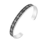 NIGHTCRUZ Witch Knot Cuff Bangle, Stainless Steel Bracelet with Magic Triquetra Trinity, Celtic Jewelry for Women