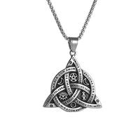 NIGHTCRUZ Witch Knot Necklace - Triple Goddess Triquetra Pendent - Irish Christian Trinity Knot Necklace, Stainless Steel, No Gemstone