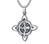 NIGHTCRUZ Witches Knot Necklace, Celtic Knot Pendant with Triquetra Trinity