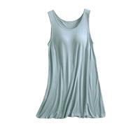 Nightdress for Women UK Sale Clearance Sleeveless Tank Dresses Midi Nightgown Nighties Solid Color Padded Nightshirts Soft Cotton Loose Sleep Dress Built in Bra Ladies Casual Sleepwear Pyjamas