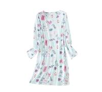 Nightdress Women's Long Cotton Winter Leisure Suit Soft Cuddly Pyjamas Baggy Long Sleeve Crew Neck Sleepwear Casual Lightweight Homewear Loungewear Leisure Suit Knitted Suit with Printed, purple, M