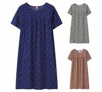 Nightdress Women's Short Sleeve Sleep Shirt Large Sizes Sleep Shirt Oversize Summer Sleepwear Soft Comfortable Night Dress Floral Pattern Pyjamas Loose Casual Sleep Shirt Leisure Summer Dress, black