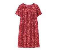 Nightdresses For Elderly Women - Cotton Nighties For Older Ladies - Nightdresses Plus Size Nightwear Sleepwear Dress Pyjamas Size 18 Short Sleeve Summer Pjs Loungewear Red