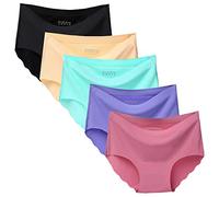 Nightease Women's Seamless Underwear Briefs Pack of 5pcs No Show Knickers Invisible Panties for Ladies (Small, 5 Colors)