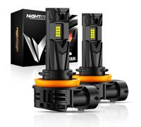 NIGHTEYE H11 Headlight Bulb - 25000LM 1:1 Size H11/H8/H9 LED Headlight Bulb for Car, 600% 6500K Cool White Super Bright, Plug and Play,IP68 Waterproof,Pack of 2