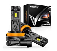 NIGHTEYE H11 Headlight Bulb - 28000LM 6500K Cool White, 1:1 Size Plug and Play, H11 LED Headlight Bulb for Car, IP68 Waterproof,Pack of 2