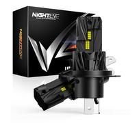 NIGHTEYE H4 Headlight Bulb - 27000LM 600% 1:1 Size H4 LED Bulb, 6500K Cool White Super Bright, Plug and Play,IP68 Waterproof,Pack of 2