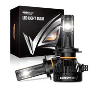 NIGHTEYE H7 LED Headlight Bulbs - 34000LM 6500K White Light, 130W H7 Headlight Bulbs with Fan, Halogen Replacement Bulb,IP68 Waterproof, Pack of 2