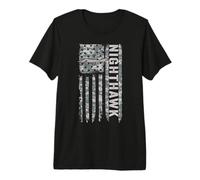Nighthawk American Flag Military Camo F117 Premium T-Shirt
