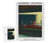 Nighthawks by Edward Hopper, 500 PCS Wooden Jigsaw Puzzle for Adults, Winter Activity Gift - for A Rewarding Weekend Challenge