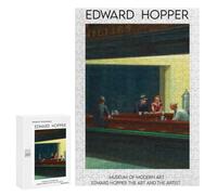 Nighthawks by Edward Hopper: Seasonal Gift, 300 PCS Decorative Wooden Puzzle, for Screen-Free Relaxation at Home
