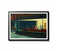 Nighthawks by Edward Hopper, Vintage Diner Poster, Realism Wall Art Print, City Night Scene Home Decor, 1942 Classic USA Artwork, Gift, Archival Matte, A1 (Framed) - 84.1x59.4cm