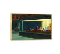 Nighthawks Diner Edward Hopper Poster 1942 Phillies Diner Late Night Hawks Famous Painter Painting Cool Wall Art Print Poster 75x50cm(30x20in) Framed